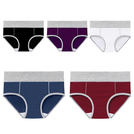 Womens Cotton Stretch Breathable Briefs Mid Rise Full Coverage Panties 5 Pack