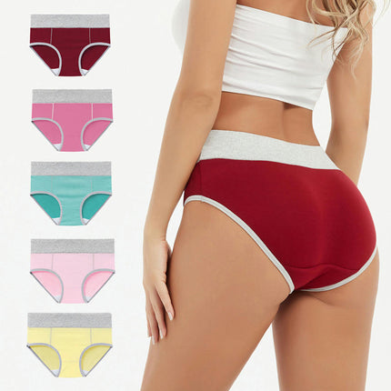 Womens Cotton Stretch Breathable Briefs Mid Rise Full Coverage Panties 5 Pack