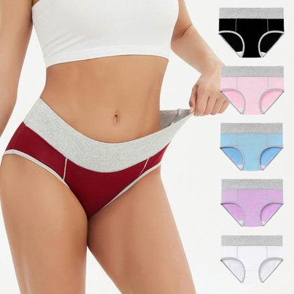 Womens Cotton Stretch Breathable Briefs Mid Rise Full Coverage Panties 5 Pack