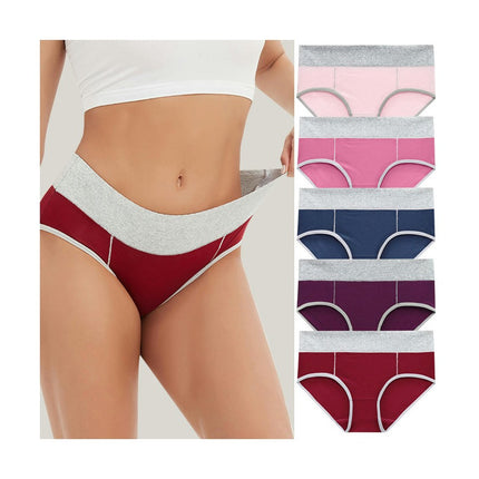 Womens Cotton Stretch Breathable Briefs Mid Rise Full Coverage Panties 5 Pack 1