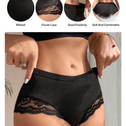 Seamless Underwear for Women Sexy No Show Lace Bikini Panties