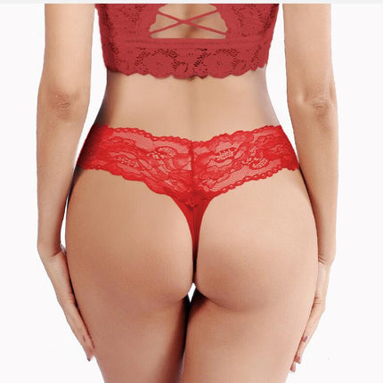 Women's Sexy Lace Thongs No Show Panties Bikini Underwear