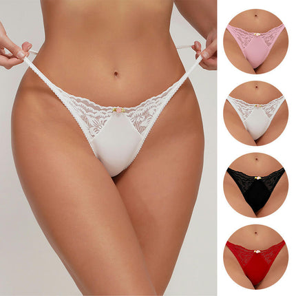 Lace G-String Thongs for Women Sexy Low Rise Underwear T-back Thongs Panties