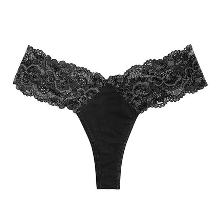 Women's Lace Thongs Stretch No Show Underwear Thong Panties