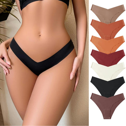 Seamless Underwear for Women Sexy No Show Bikini Panties V-shaped Briefs