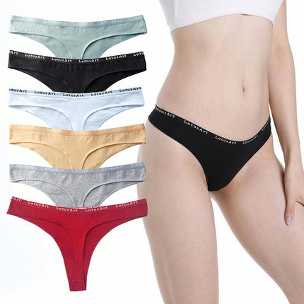 Women's Thongs Cotton Breathable Panties Stretch Bikini Underwear