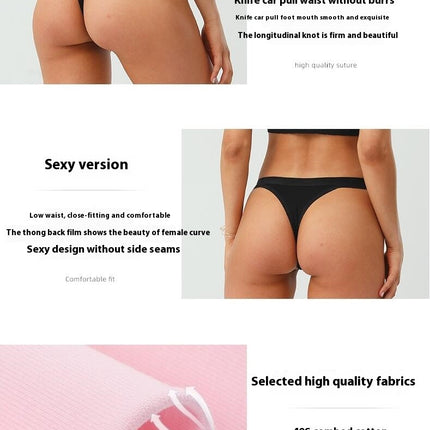 Womens Thongs Invisible Panties Low Waist Breathable G-String Cotton Thongs