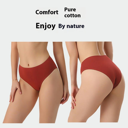 Women's High Waist Cotton Underwear Soft Comfortable Brief Panties