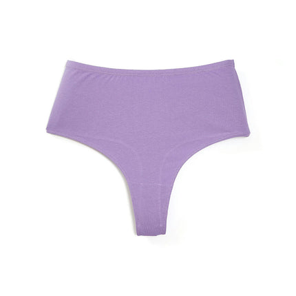 Women's Cotton Thong Breathable High Waisted Panties