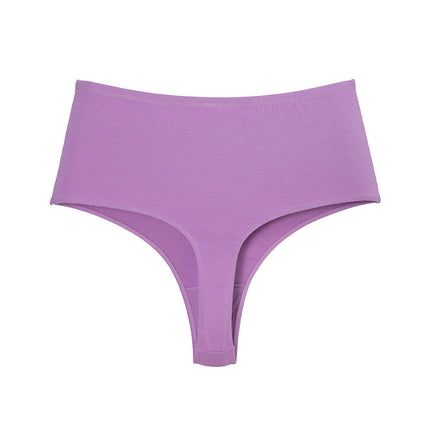 Women's Cotton Thong Breathable High Waisted Panties