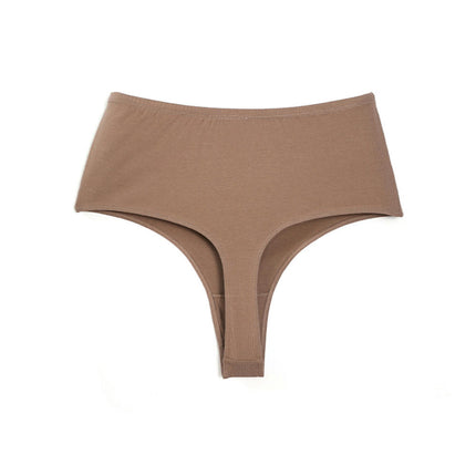 Women's Cotton Thong Breathable High Waisted Panties