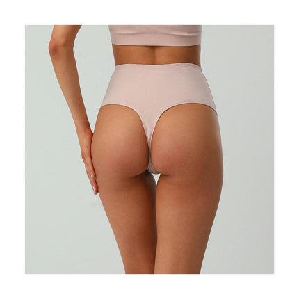 Women's Cotton Thong Breathable High Waisted Panties