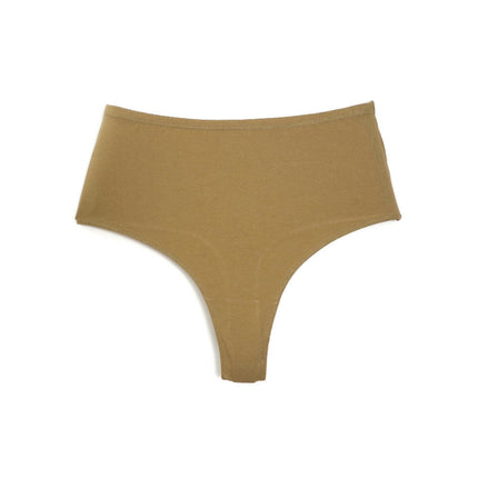 Women's Cotton Thong Breathable High Waisted Panties