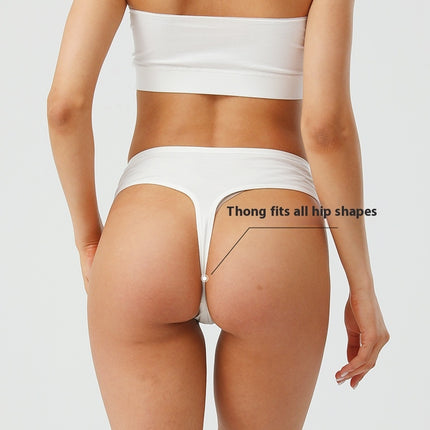 Women's Cotton Thong High Waisted Breathable Comfortable Panties