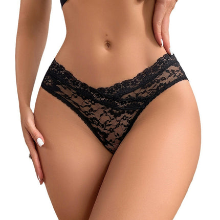 Sexy Thong for Women Lace See Through Low Rise Panties