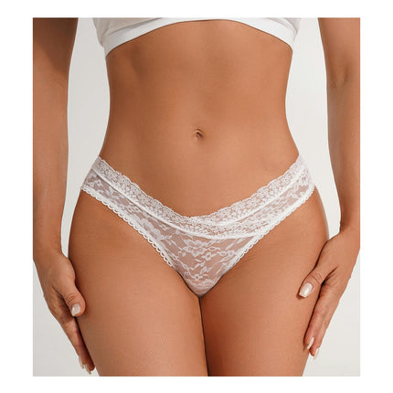 Sexy Thong for Women Lace See Through Low Rise Panties