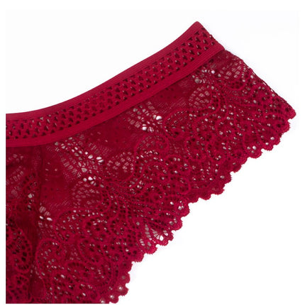 Women Lace Panties Sexy Hipster Underwear V-Shape Waist Thongs