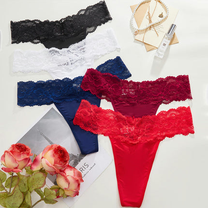 Women Sexy Underwear Lace Thongs Low Waist Panties T Back panties