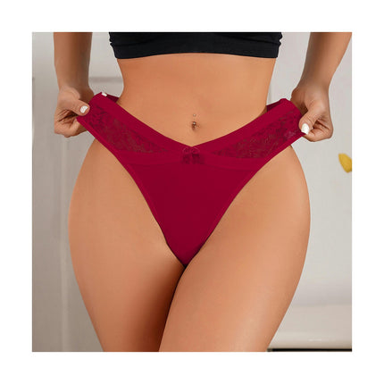 Women Lace Panties Sexy Hipster Underwear V-Shape Waistband Briefs