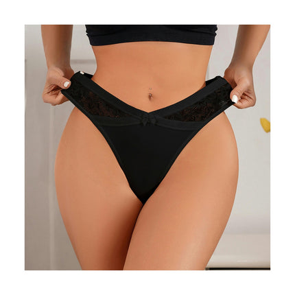 Women Lace Panties Sexy Hipster Underwear V-Shape Waistband Briefs