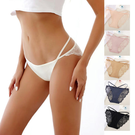 Women Sexy Lace Underwear No Show Panties Bikini Hipster Briefs 3 Pack