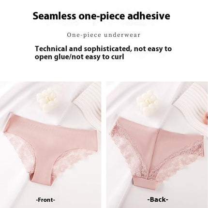 Women's Seamless Lace Underwear No Show Stretch Bikini Panties 3 Pack