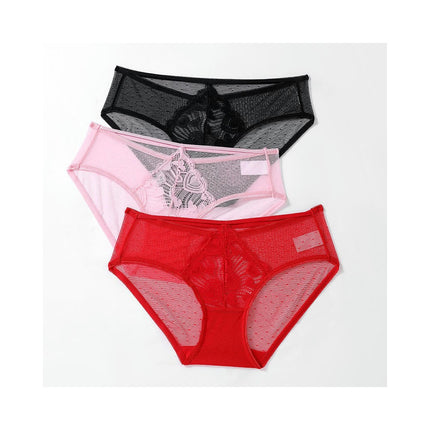 Women's Sexy Lace Underwear Hipster See Through Panties Pack of 3