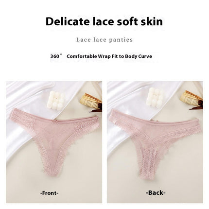 Women's Sexy Lace Underwear Hipster See Through Low Rise Panties 3 Pack