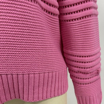 Women's Long Sleeve Pullover Crew Neck Ribbed Knit Loose Sweater Top