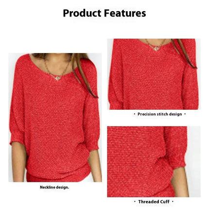 Women's 3/4 Sleeve Knit Crew Neck Pullover Top Commuter Elegant Air Conditioner Shirt