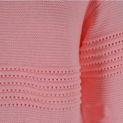 Solid Color Knit Bottom Sweater Long Sleeve Pit Stripe Pullover Sweater Woman