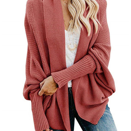 Women's Knitted Cardigan-Large Size Bat Sleeve Fashion Loose Sweater Jacket