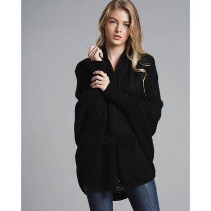 Women's Cardigan Batwing Sleeve Knit Oversized Long Cardigan Sweater Jacket