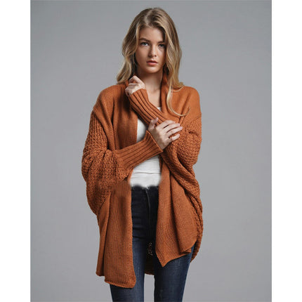 Women's Cardigan Batwing Sleeve Knit Oversized Long Cardigan Sweater Jacket