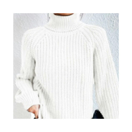 Womens Mock Turtleneck Sweater Knit Oversized Pullover Casual Loose Long Sleeve Tops