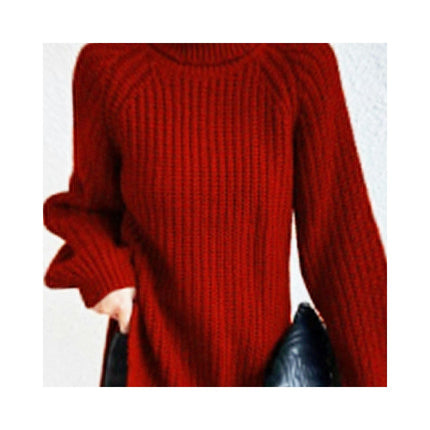 Womens Mock Turtleneck Sweater Knit Oversized Pullover Casual Loose Long Sleeve Tops