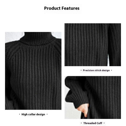 Womens Mock Turtleneck Sweater Knit Oversized Pullover Casual Loose Long Sleeve Tops