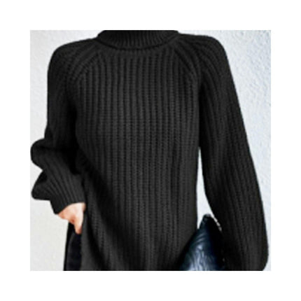 Womens Mock Turtleneck Sweater Knit Oversized Pullover Casual Loose Long Sleeve Tops