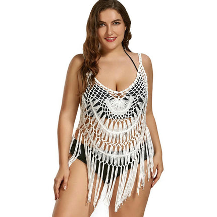 Womens Swimsuits Hollow Out Cover Ups Crochet Beach Bikini Tassels Coverups