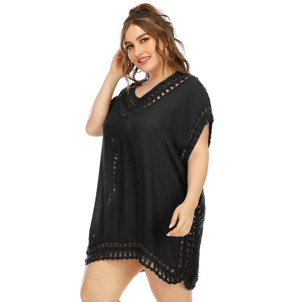 Womens Plus Size Cover Ups Crochet Chiffon Beach Bathing Suit Bikini Coverups Dress