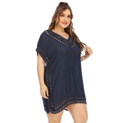 Womens Plus Size Cover Ups Crochet Chiffon Beach Bathing Suit Bikini Coverups Dress