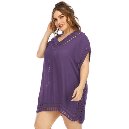 Womens Plus Size Cover Ups Crochet Chiffon Beach Bathing Suit Bikini Coverups Dress