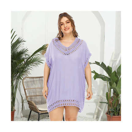 Womens Plus Size Cover Ups Crochet Chiffon Beach Bathing Suit Bikini Coverups Dress