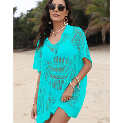 Women Crochet Hollow Out Bikini Bathing Suit Coverup Knit Beach Dress