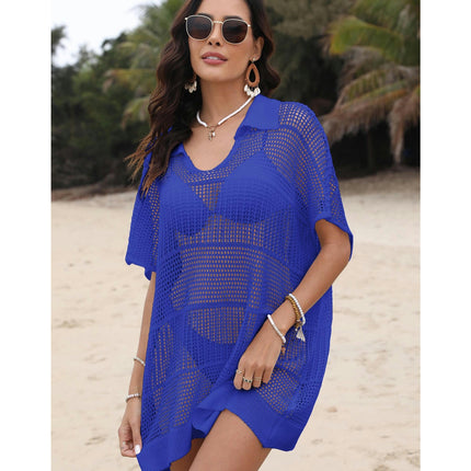 Women Crochet Hollow Out Bikini Bathing Suit Coverup Knit Beach Dress