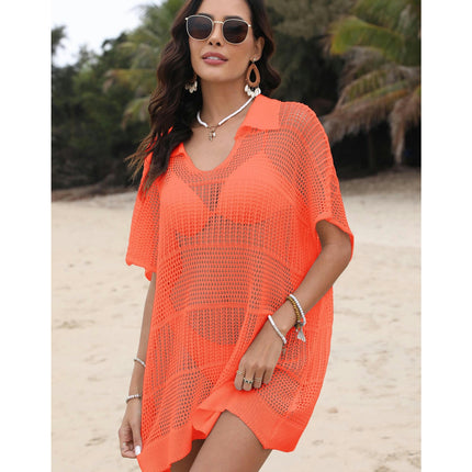 Women Crochet Hollow Out Bikini Bathing Suit Coverup Knit Beach Dress