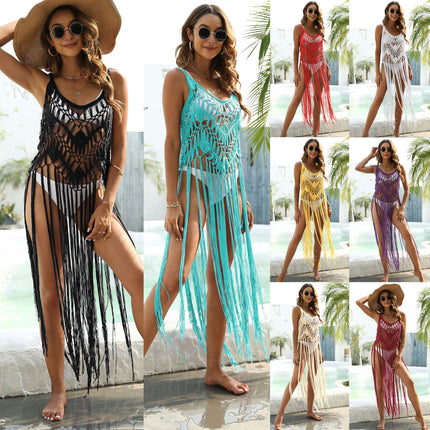 Womens Crochet Tassel Swimwear Beach Dress Bikini Cover Up