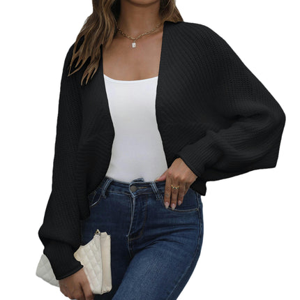 Women's Kimono Batwing Cable Knitted Slouchy Wrap Cardigan Sweater