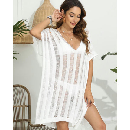 Crochet Swimsuit Coverups for Women Hollow Out Bathing Suit Cover Up Summer Dress