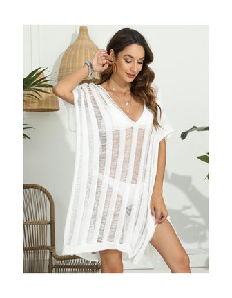 Crochet Swimsuit Coverups for Women Hollow Out Bathing Suit Cover Up Summer Dress